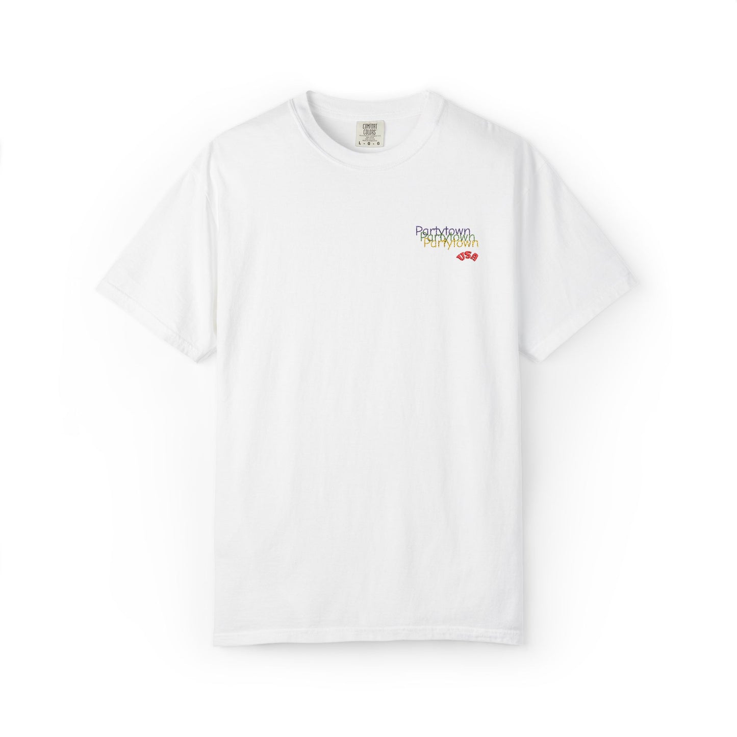 T-Shirt — Minimal ‘Good Vibes’ Floral Script Chest Logo