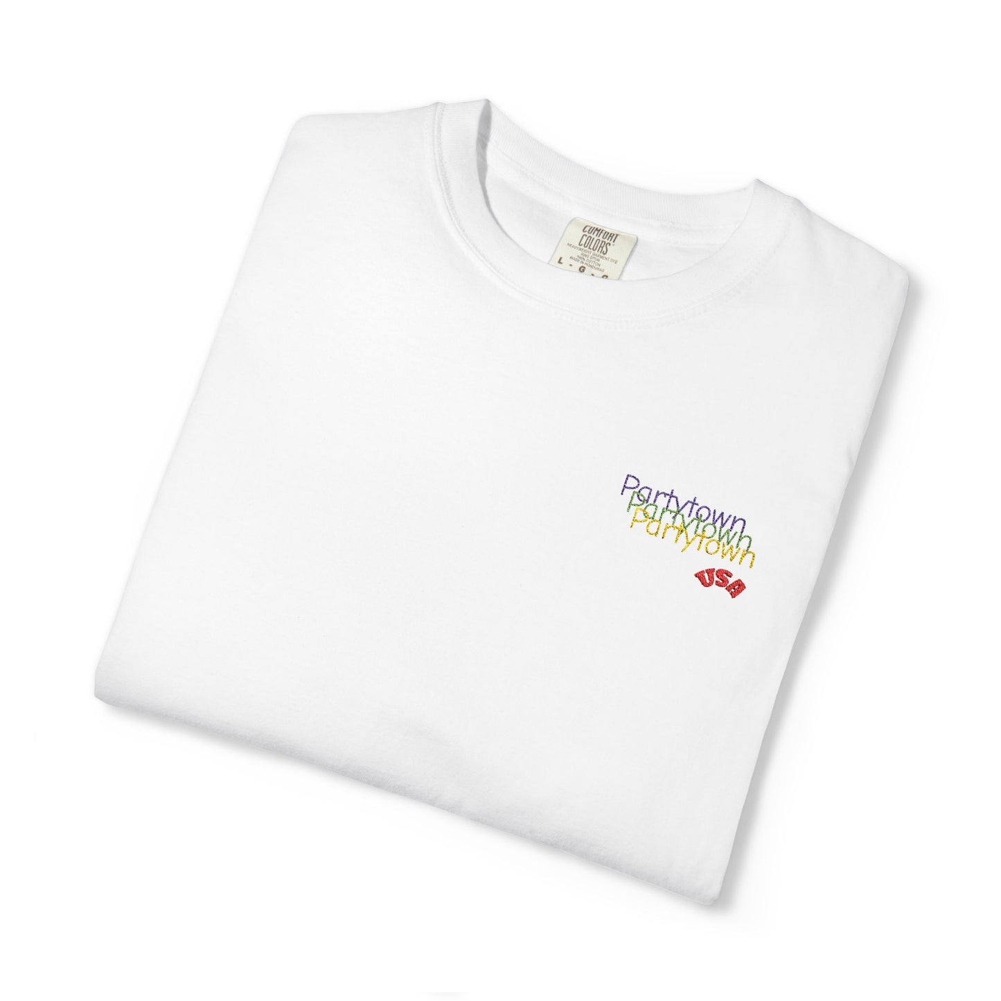 T-Shirt — Minimal ‘Good Vibes’ Floral Script Chest Logo